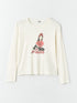 LC Waikiki Crew Neck Printed Long Sleeve Girl T-shirt